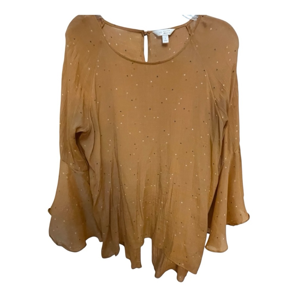 LC Lauren Conrad Light orange Bell Sleeve Blouse with Embellished Relaxed Fit